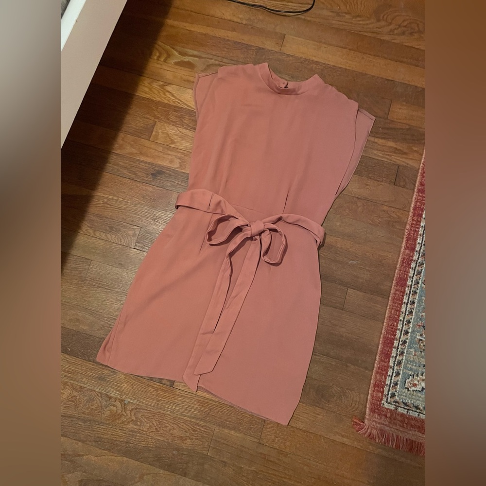 ASOS Belted Cap Sleeve Short Dress Dusty Pink Sz. 6